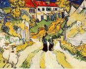 文森特 威廉 梵高 : 乡村街道和台阶及五个人